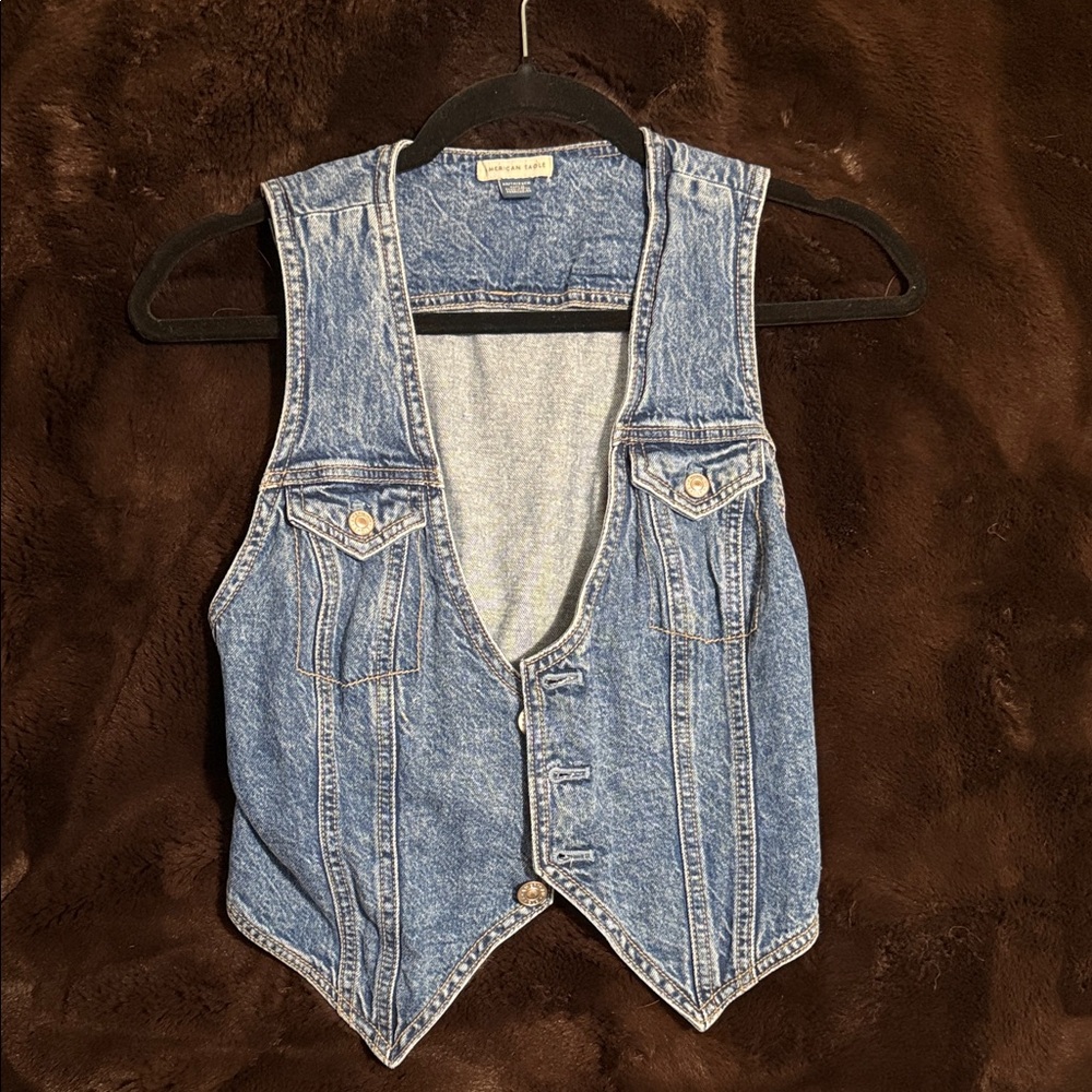 American Eagle Outfitters Blue Denim Vest